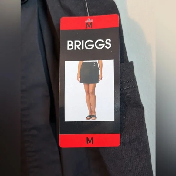 Briggs Black Women's Belted Utility Skort size medium NWT - Picture 4 of 11